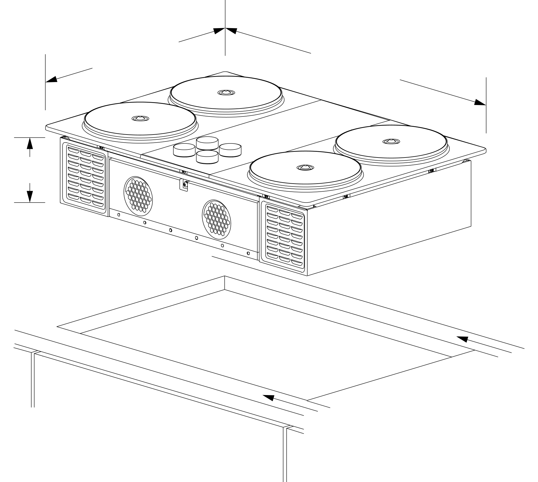 Impulse Cooktop technical drawing